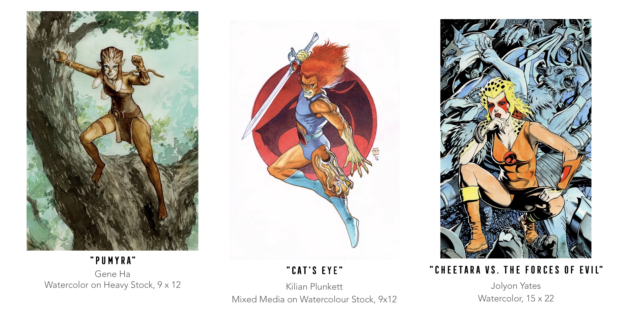 Three art pieces up for auction from Gene Ha, Kilian Plunkett, and Jolyon Yates