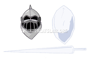 ThunderCats Encyclopedia - Snowman's lance, battle shield and helmet