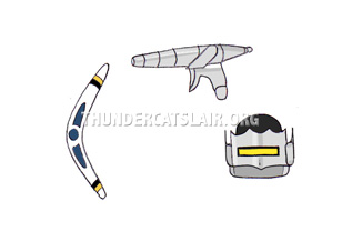 ThunderCats Encyclopedia - Mandora's Enzyme Cataliser, Boomslang, and helmet