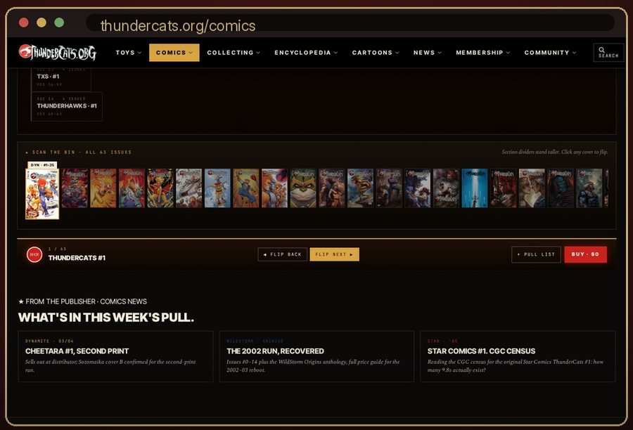 The new comics section