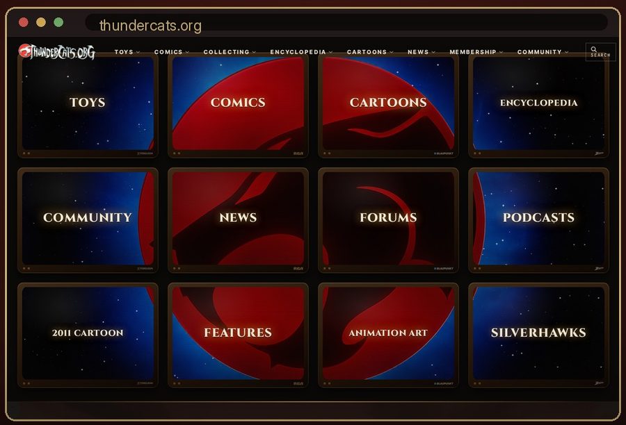 First look at the new thundercats.org home page